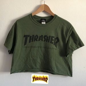 Thrasher olive shirt